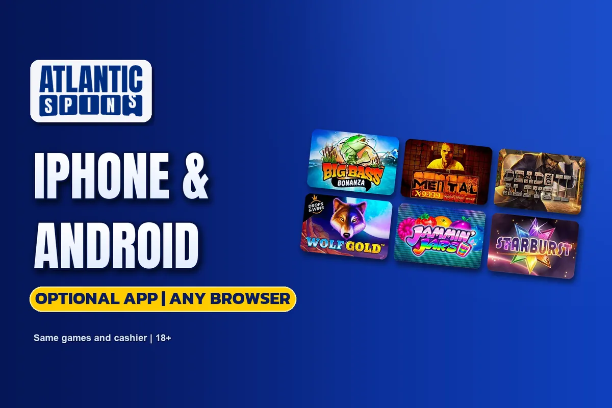 Atlantic Spins app for iPhone and Android