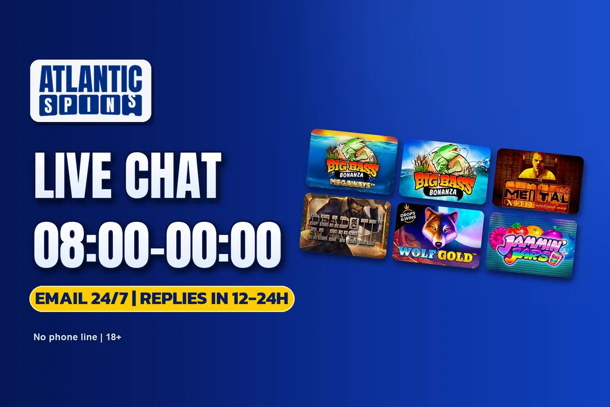 Atlantic Spins help desk: live chat and email